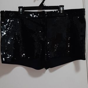 Express low-rise black sequin short